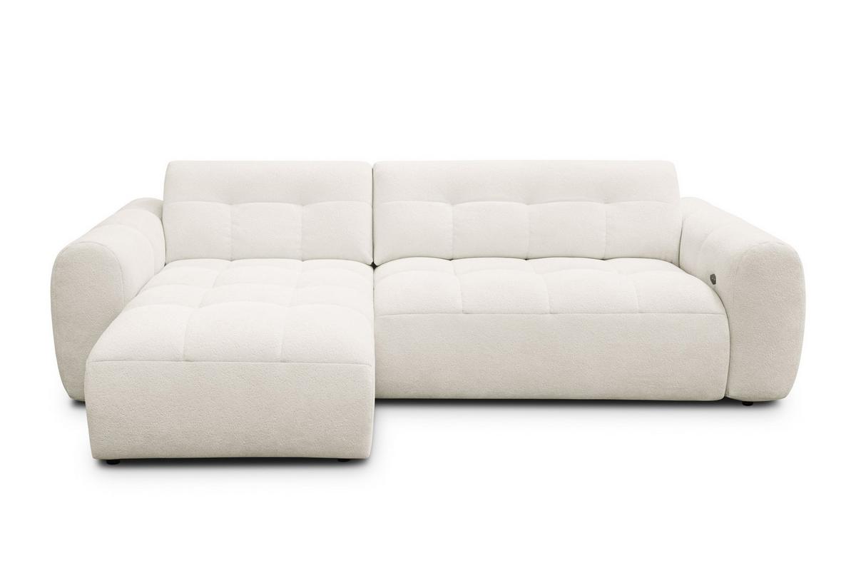 ECKSOFA LUMERO 4-Sitzer LINKS, creme - Creme/Schwarz, Holz/Textil (275/166cm) - Courtois Laville