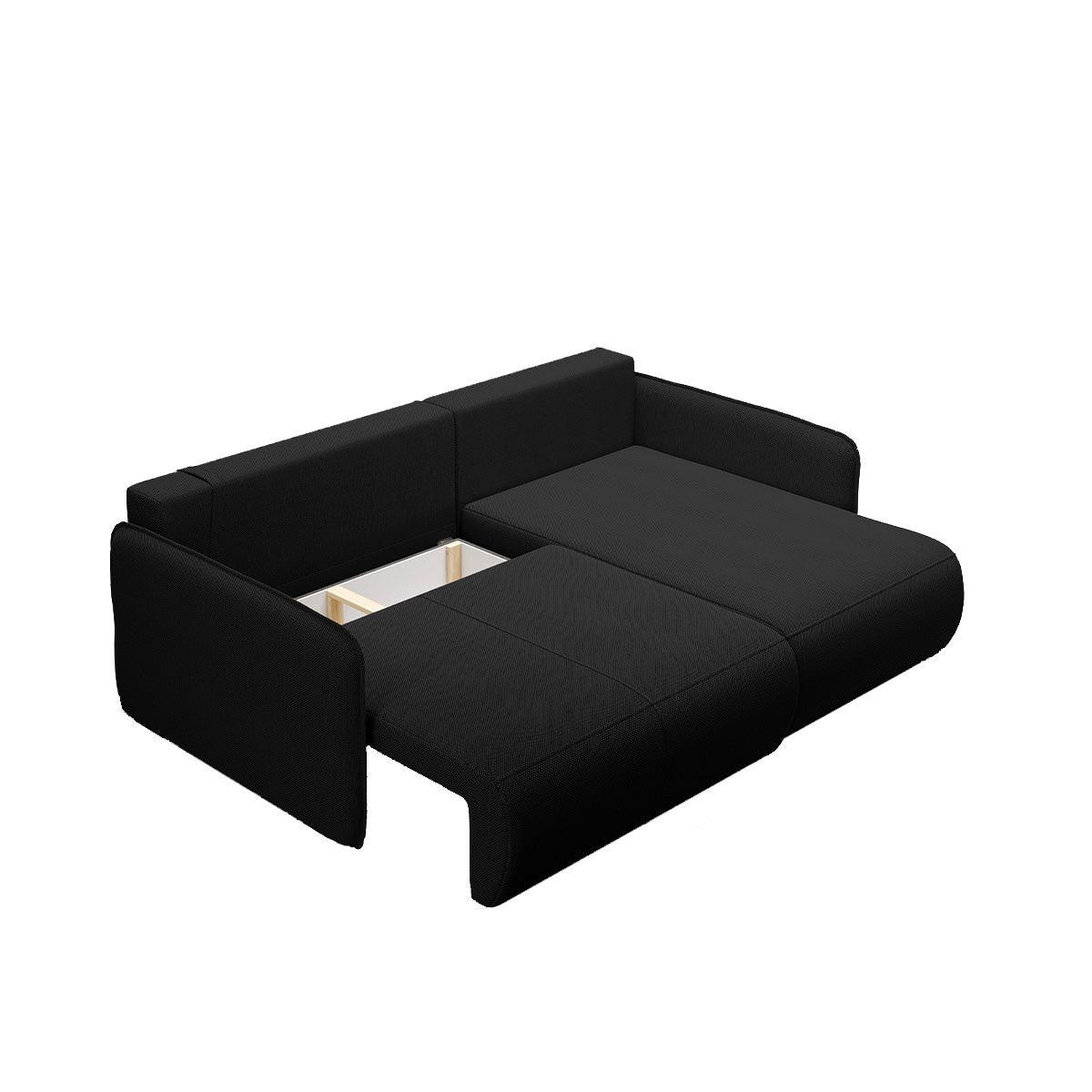 ECKSOFA Claudio 3 Sitzplätze Schwarz - Schwarz, Holz (207/148cm) - Petits-meubles