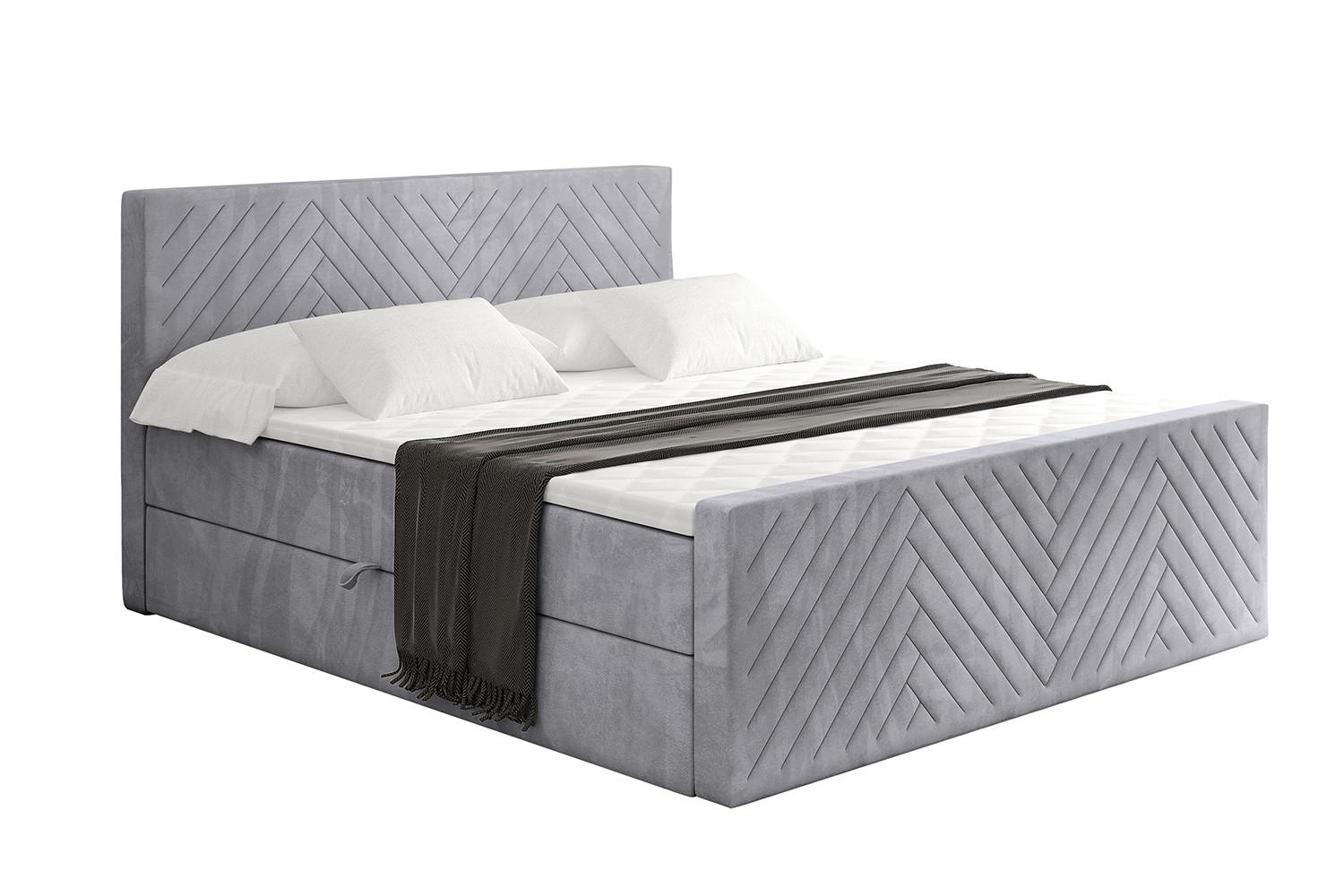 BOXBETT mit Matratze H4 und Lattenrost - VEXA-Z - 120x200 - Grau Monolith - Grau, Holzwerkstoff (120/200cm) - ALTDECOR