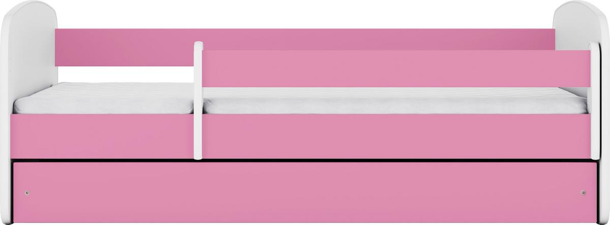 KINDERBETT Emily mit Schublade und Matratze, Rosa 70x140 cm - Weiß, Holzwerkstoff (140/70cm) - WFL GROUP