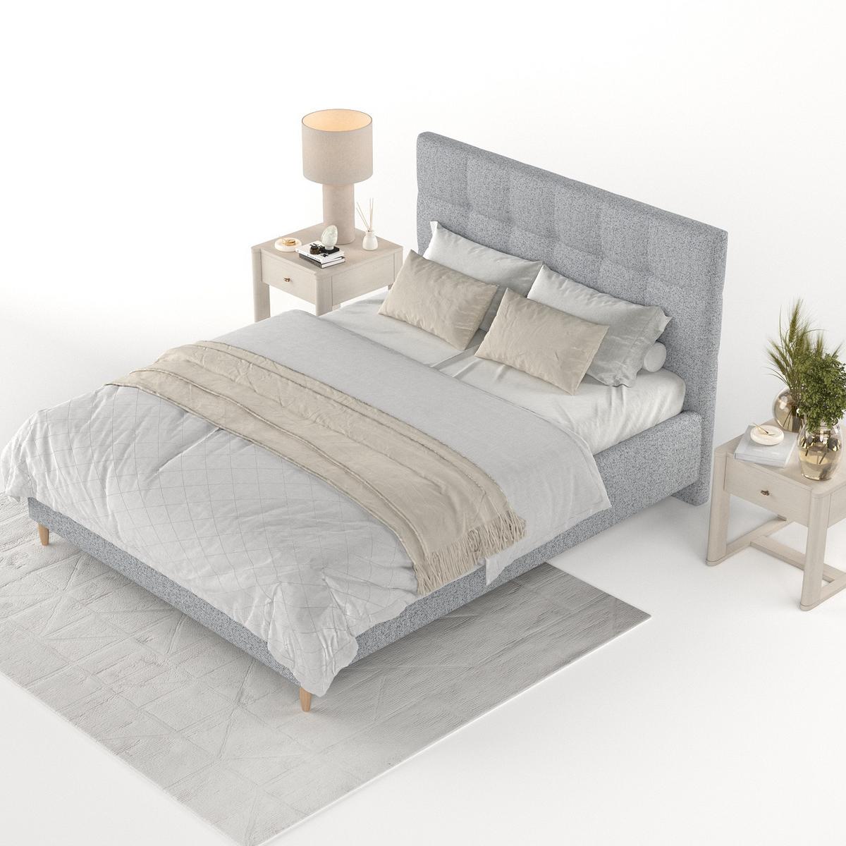 POLSTERBETT Cora 180/200 cm Grau im Riva Stoff - Naturfarben/Grau, Holz/Holzwerkstoff (180/200cm) - AltaBeds