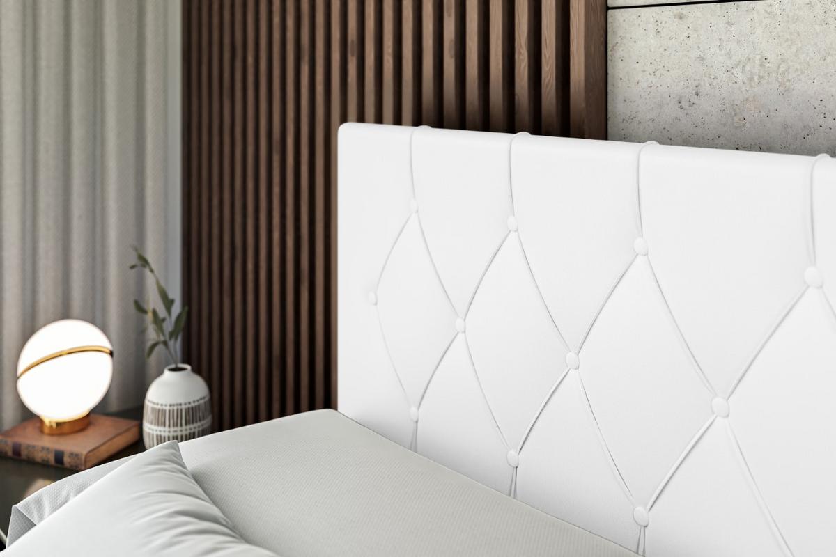 BOXBETT VELANTO-Z - 140 x 200 - H4 - Weiß Hochglanz - Weiß, Holzwerkstoff (140/200cm) - ALTDECOR
