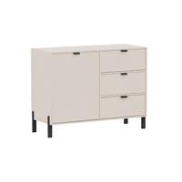 KOMMODE MINO 109/85/45cm mit 3 Schubladen 1 Türen Beige - Beige, Holzwerkstoff (109/85/45cm) - MASSENO