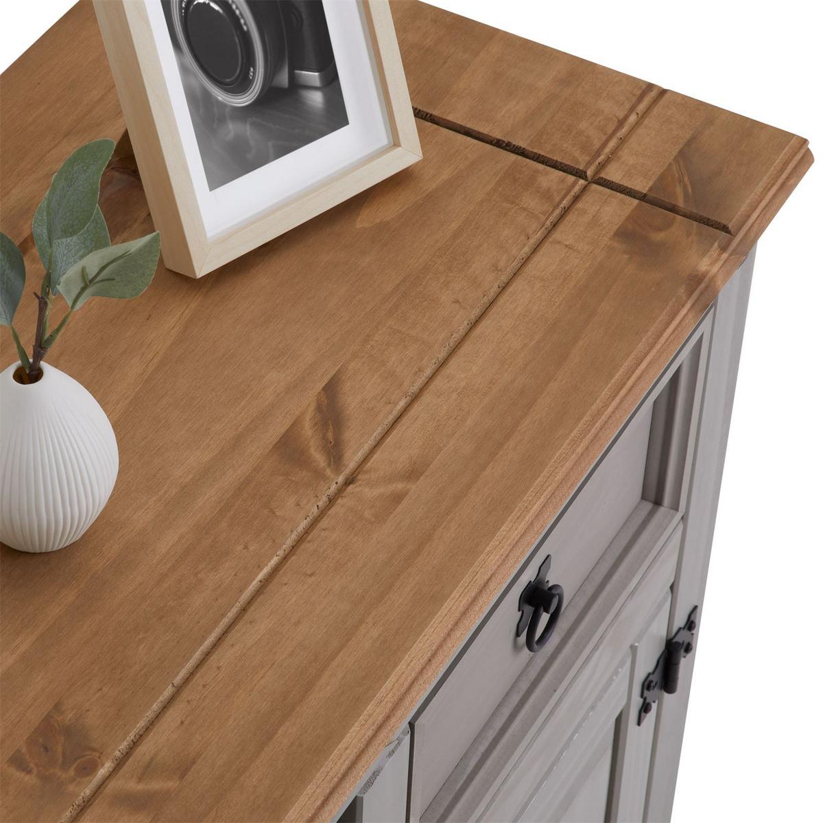 SIDEBOARD RAMON grau/natur - Naturfarben/Grau, Holz (125/76/40cm) - CARO-Möbel