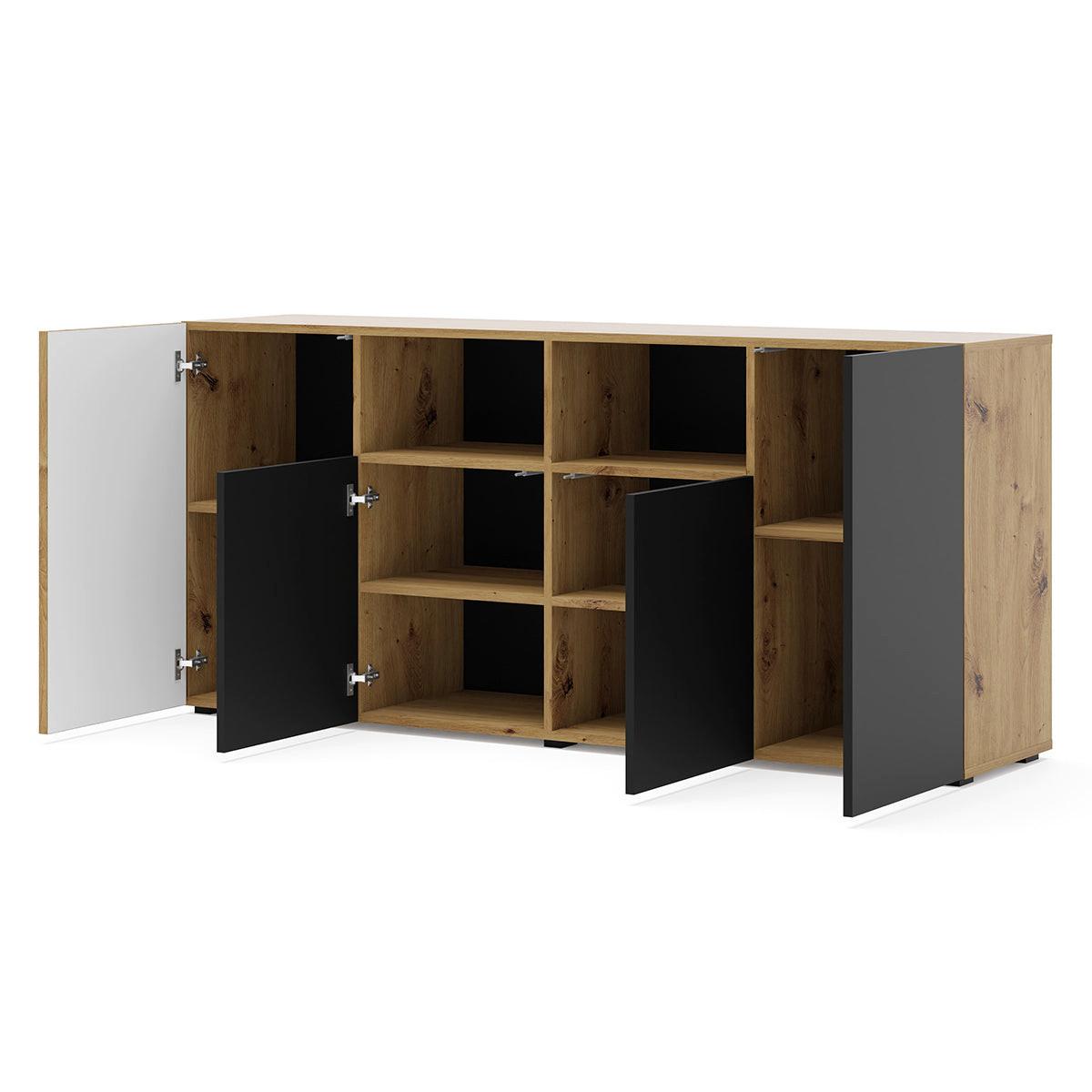 SIDEBOARD Nera Holz und Schwarz - Schwarz, Holzwerkstoff (180/82/42cm) - Petits-meubles