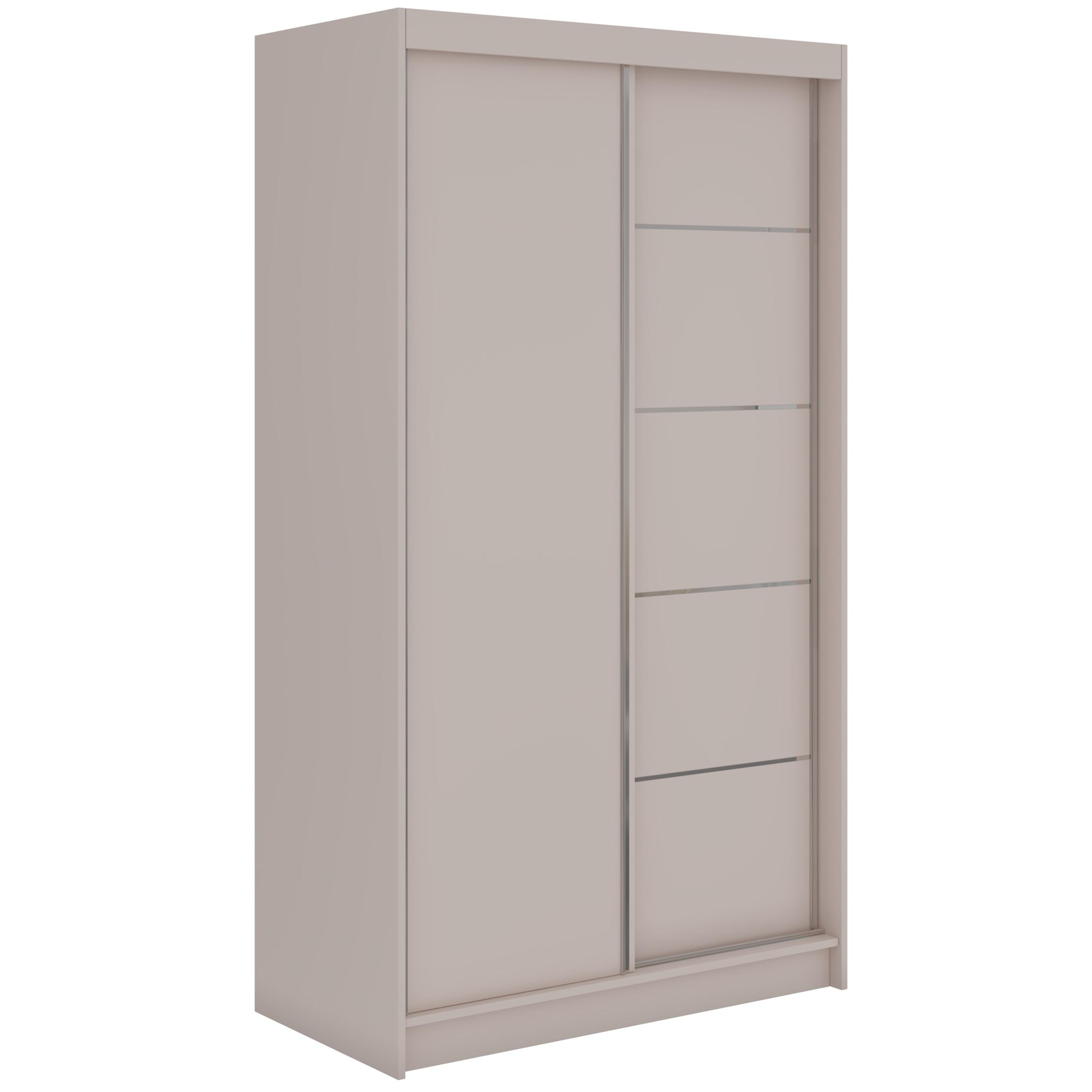 SCHWEBETÜRENSCHRANK mit Schubladen 120 - MACEDONIA - Kaschmir - Kaschmir/Alufarben, Holzwerkstoff/Metall (120/216/61cm) - MKS