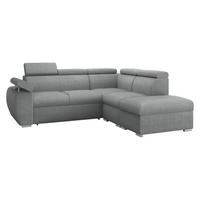 ECKSOFA Boston 2RR1P, Seite: Rechts 2R+R+1P(65)+PUFAP - Dunkelgrau/Silberfarben, Holz/Textil (260/230cm) - MIRJAN24