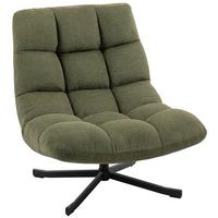 RELAXSESSEL Drehbar mit breiter Sitzfläche Chenille-Optik Grün - Schwarz/Grün, Textil/Metall (75/90/95cm) - HOMCOM