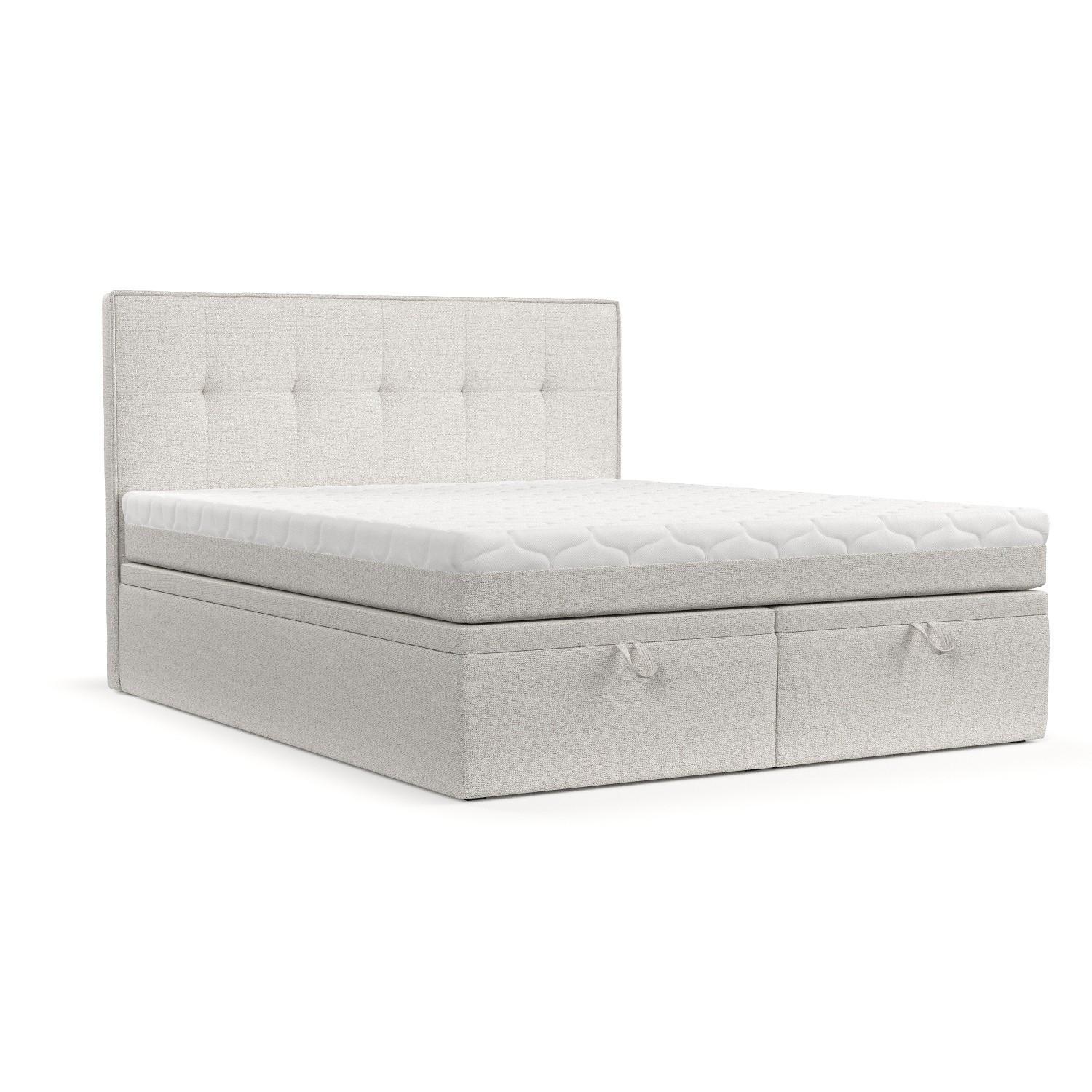 BOXBETT Arivo 160/200 cm Hellbeige im Riva Stoff - Sandfarben/Schwarz, Holz/Holzwerkstoff (160/200cm) - AltaBeds