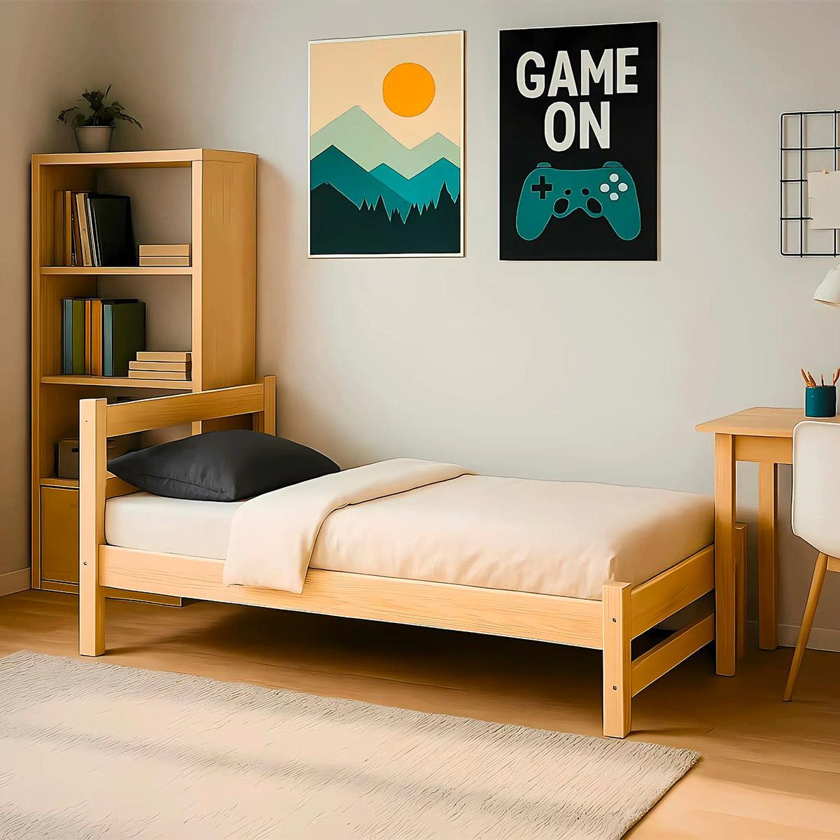 BETT 90/200 Axel Holz - Braun, Holz (90/200cm) - Petits-meubles