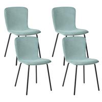 ESSZIMMERSTUHL 4er-Set Mintgrün Caldwell - Schwarz/Mintgrün, Textil (45/80/46cm) - Beliani