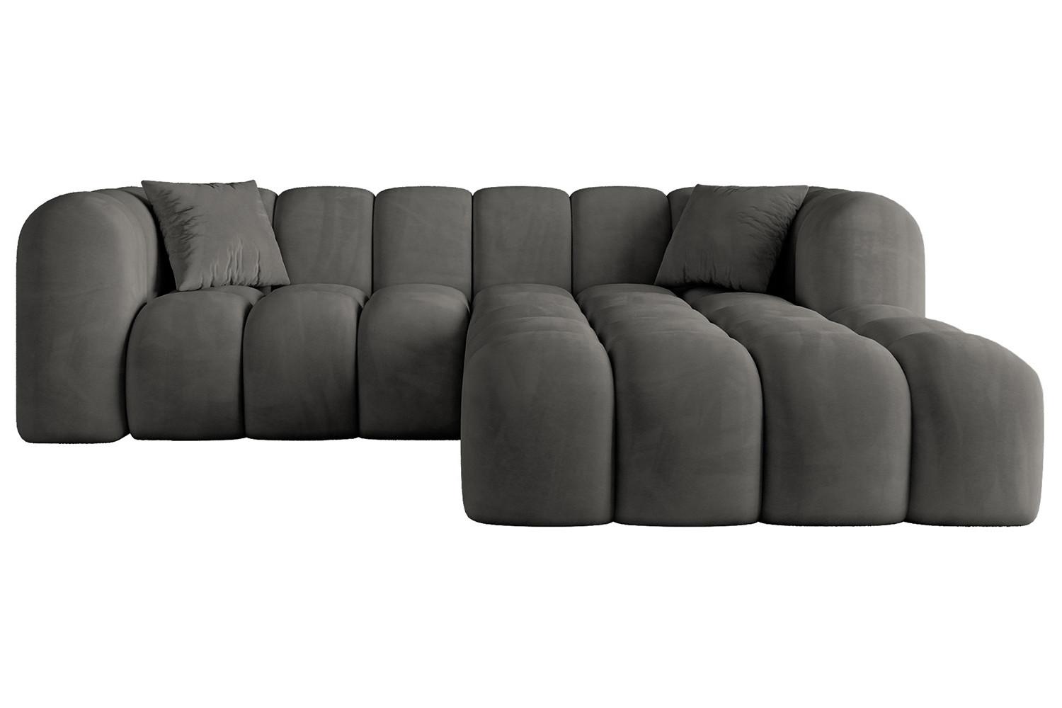 ECKSOFA Ottomane Rechts OLEA-L1 - 231x173x74 cm Anthrazit - Anthrazit/Schwarz, Holzwerkstoff/Kunststoff (231/173cm) - ALTDECOR