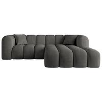 ECKSOFA Ottomane Rechts OLEA-L1 - 231x173x74 cm Anthrazit - Anthrazit/Schwarz, Holzwerkstoff/Kunststoff (231/173cm) - ALTDECOR