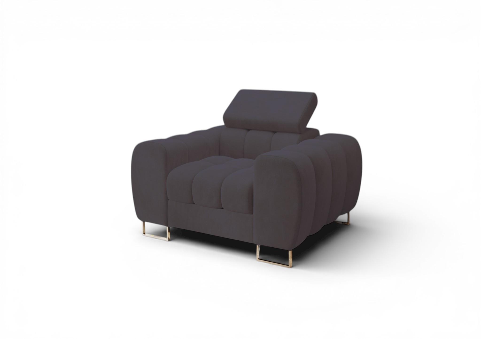 SESSEL Bastien In Stoff Terra - Dunkelgrau, Holzwerkstoff/Textil (115/95/97cm) - Fun Möbel