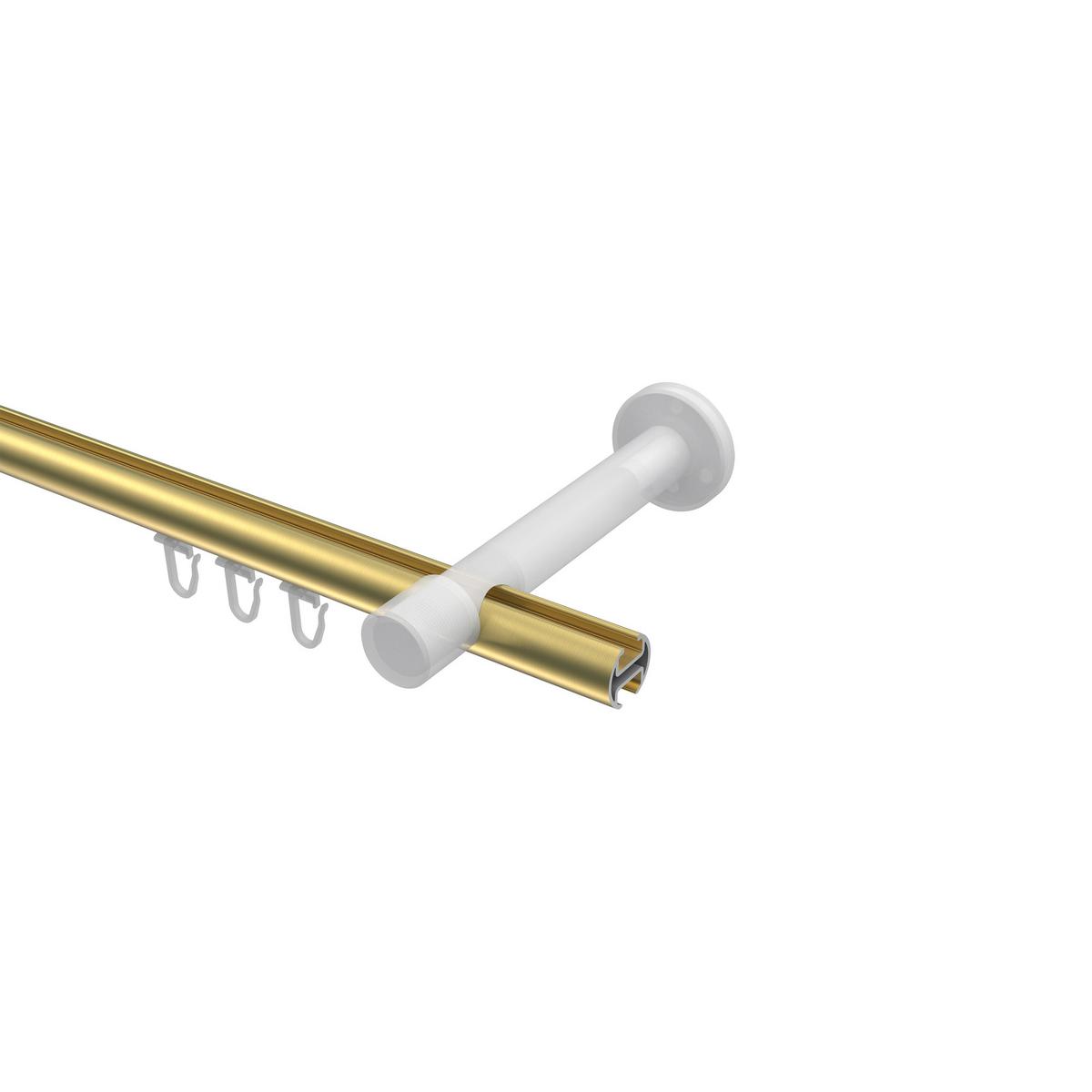 GARDINENSTANGE INNENLAUF Prestige Luino 300 cm (geteilt in 3 x 100 cm), 1-läufig, 20 mm Ø Messing-Optik - Messingfarben, Metall (300cm) - INTERDECO