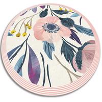 VINYL TEPPICH Ø90 cm Blumen - Multicolor/Weiß, Kunststoff (90/90cm) - TULUP