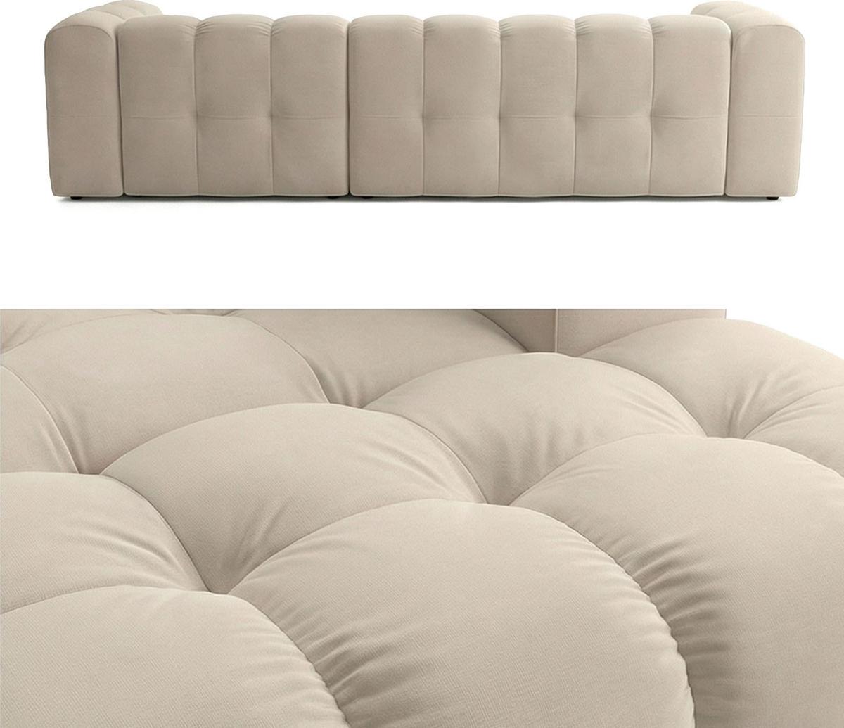 ECKSOFA Mochi L-Form 5-Sitzer Links, Samt, Schwarz 290/75/193 cm - Schwarz Hochglanz/Schwarz, Kunststoff/Textil (290/193cm) - WFL GROUP