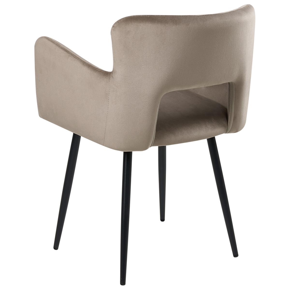 ESSZIMMERSTUHL 2er-Set Samtstoff Taupe Sanilac - Taupe, Textil (54/76/50cm) - Beliani
