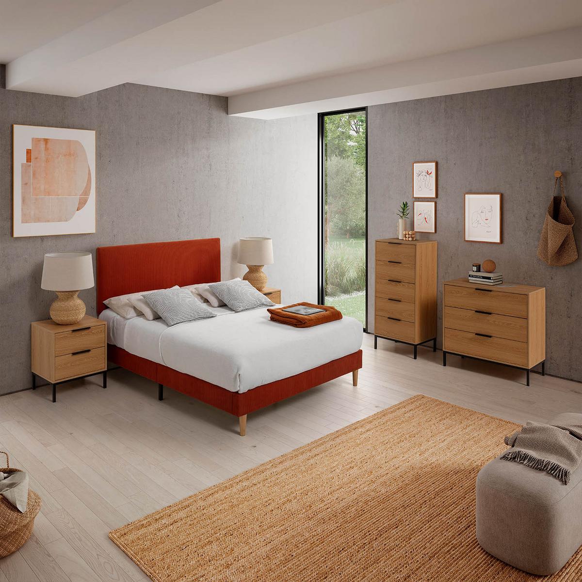 POLSTERBETT + kopfteil Bari 140x200 cm, Rot - Rot, Textil (200/140cm) - VS Venta-stock