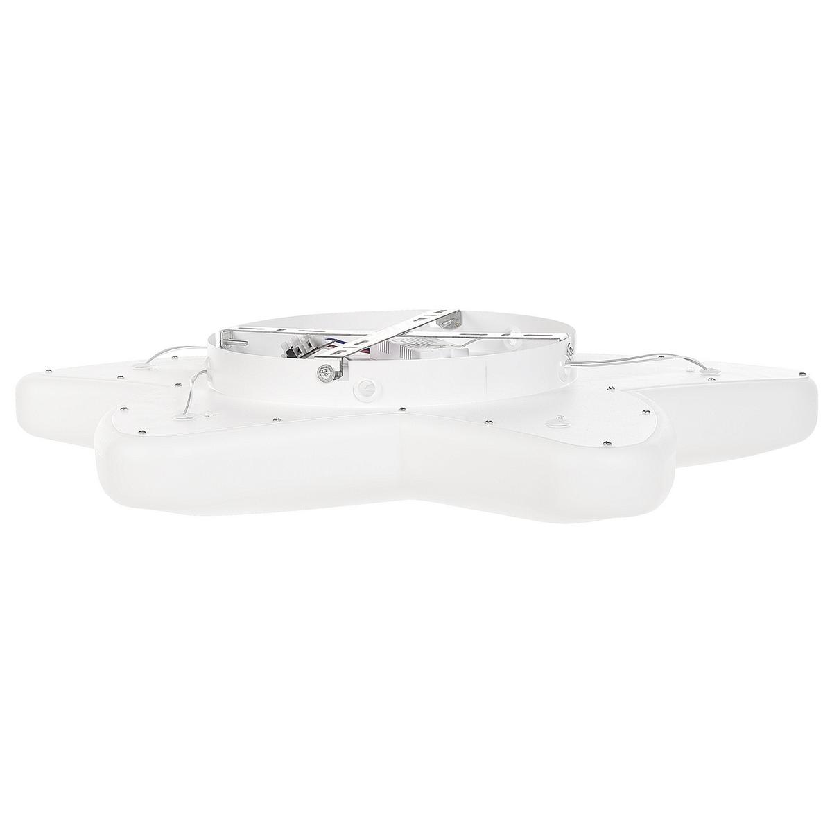 LED-DECKENLAMPE Weiß Surna - Weiß, Keramik (52/52/8cm) - Beliani