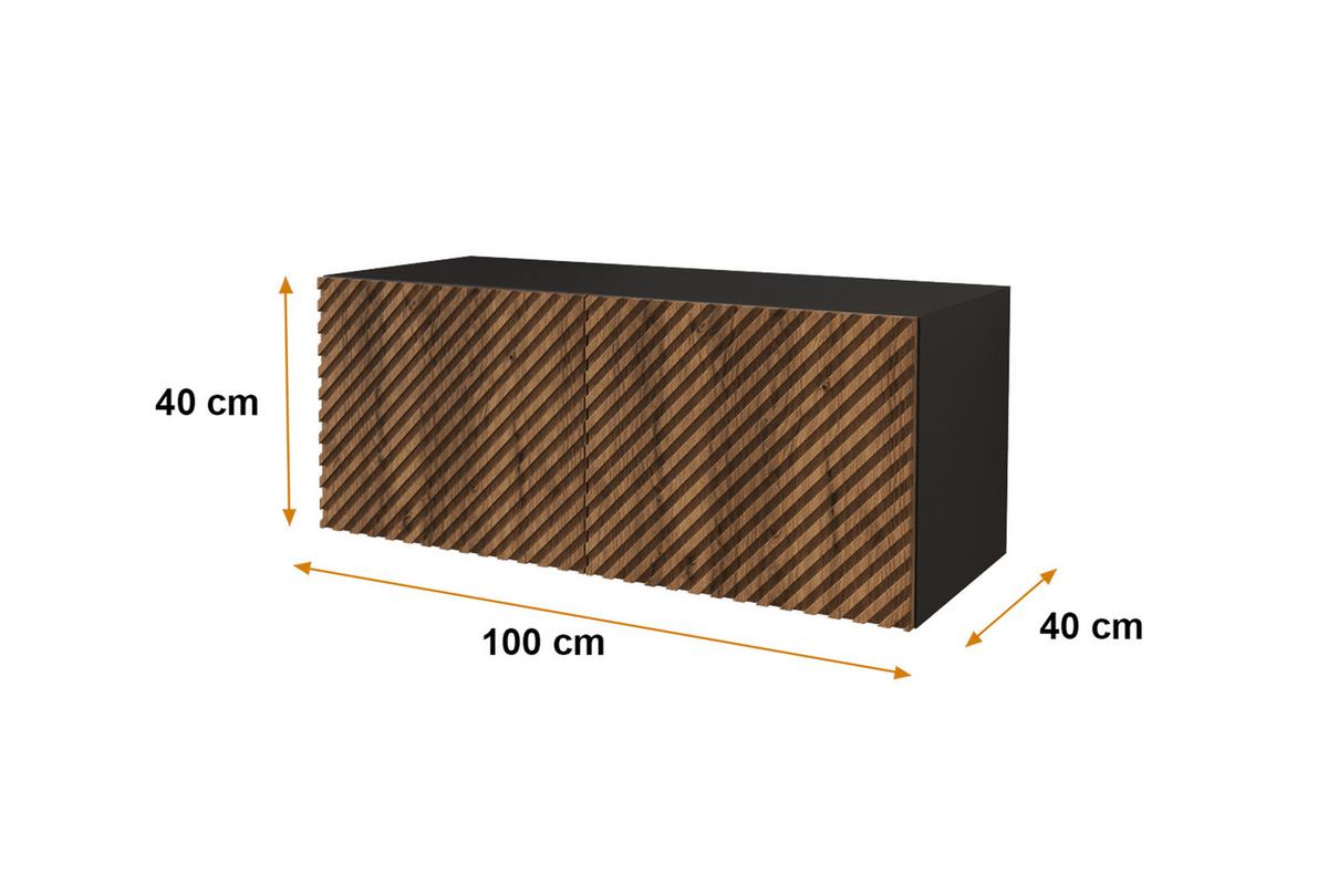 LOWBOARD ZENO-W 100x40x40 cm - Schwarz / Katania - Eiche Wotan, Holzwerkstoff (100/40/40cm) - ALTDECOR