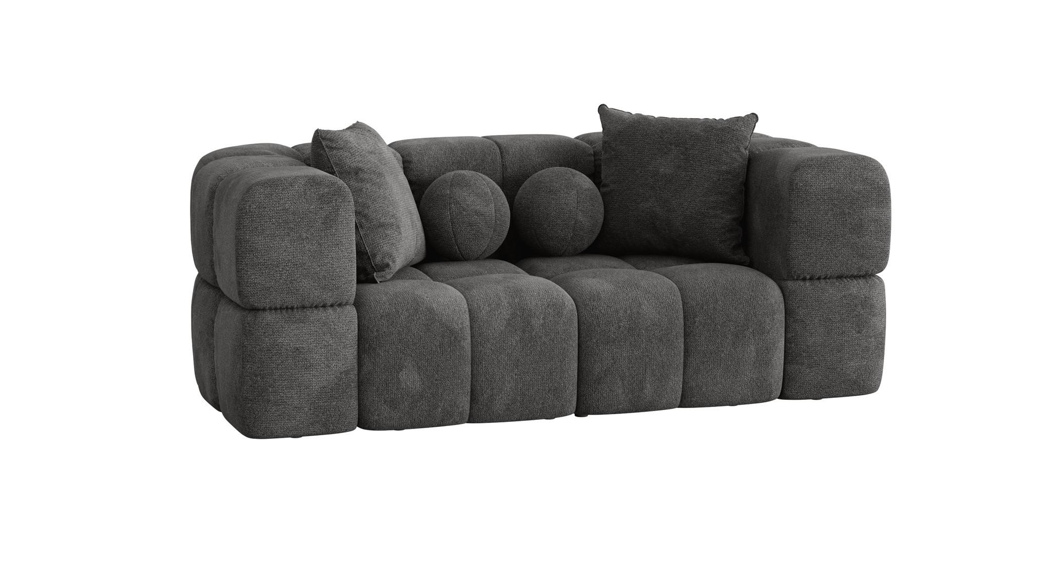 SOFA 2-sitzer Vega - Dunkelgrau, Holzwerkstoff/Textil (200/77/103cm) - Fun Möbel