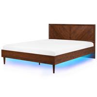 BETT 180/200cm Dunkler Holzfarbton Mialet - Dunkelbraun, Holzwerkstoff (180/200cm) - Beliani