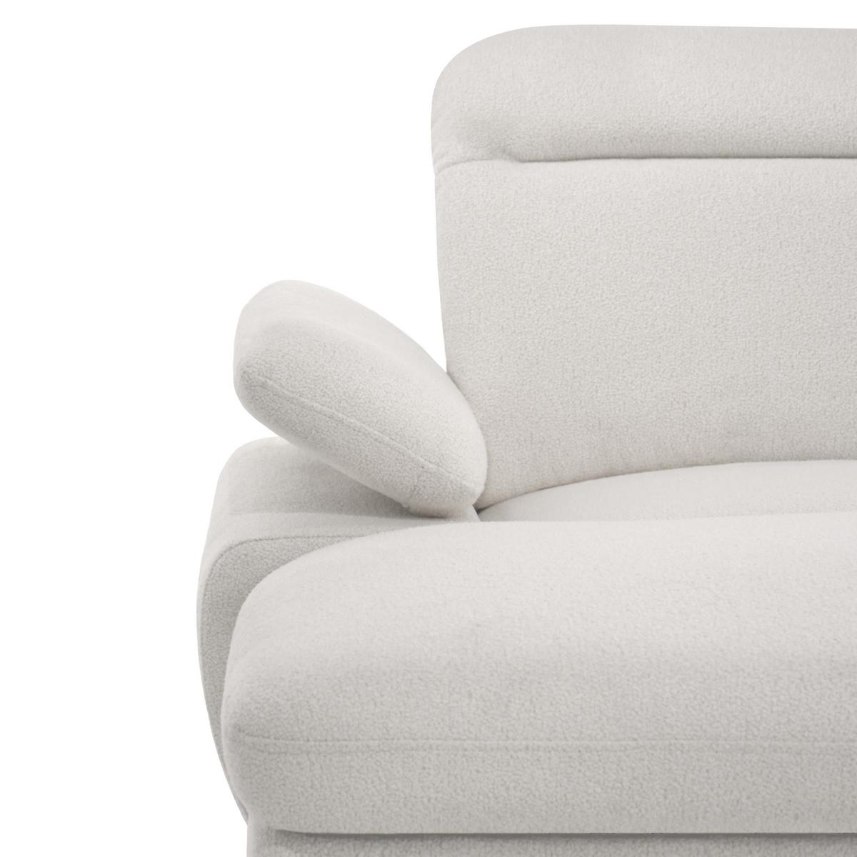 WOHNLANDSCHAFT Sora U mit Schlaffunktion und verstellbarer Sitztiefe, Kopfstützen und Armlehne, 365 cm, Hellbeige, Rechts - Beige/Schwarz, Textil (365/107/235cm) - Beautysofa