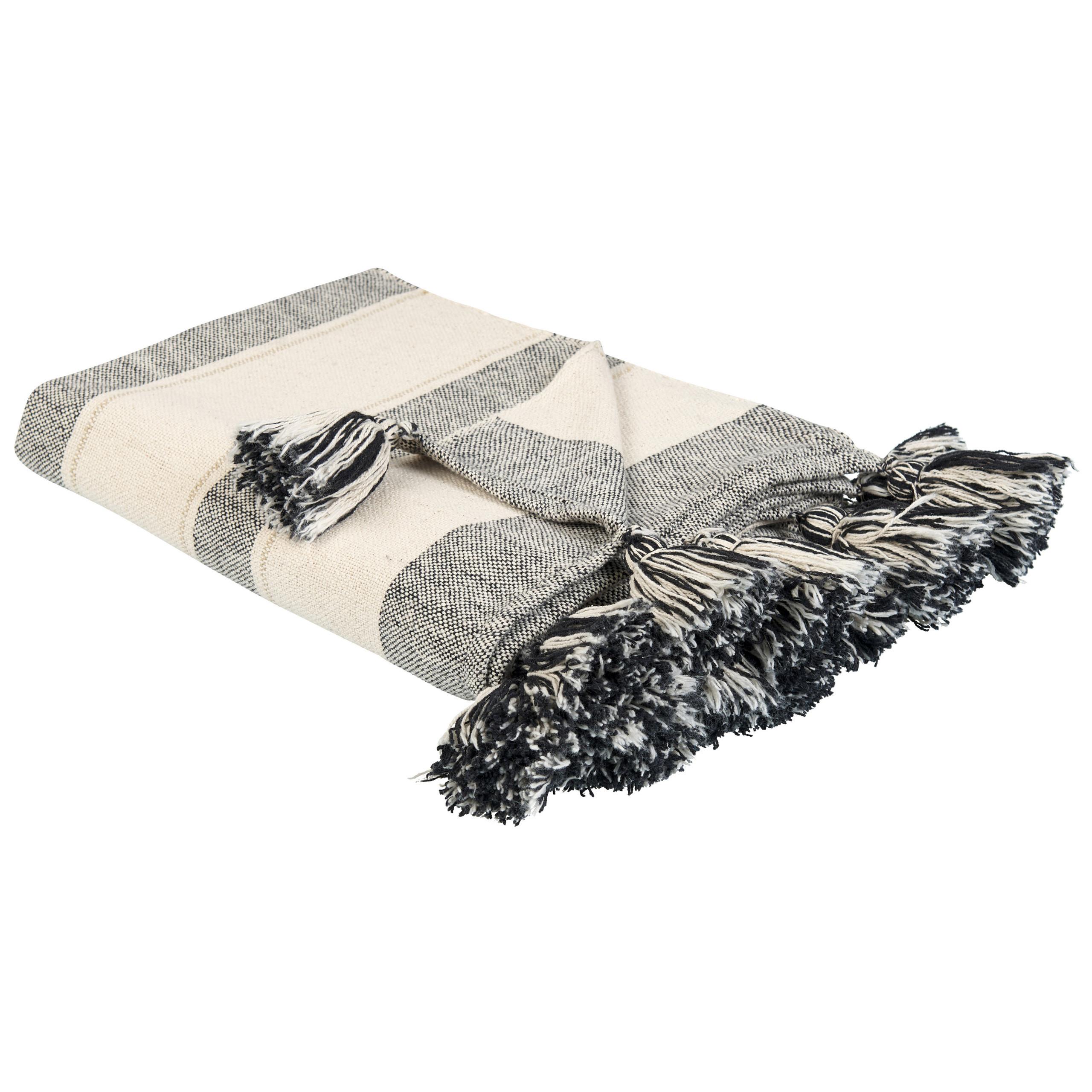DECKE Beige Cayir 130/170 cm - Beige, Naturmaterialien/Textil (130/170cm) - Beliani