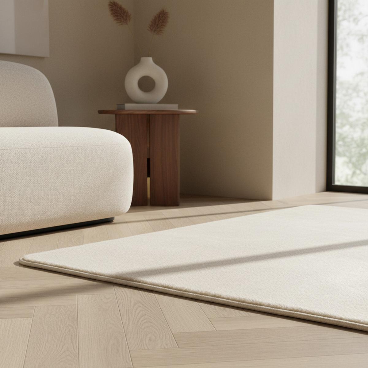 KURZFLORTEPPICH Waschbar ISAR, einfarbig, Creme, 200 x 280 cm - Beige, Textil (280/200cm) - KADIMA DESIGN