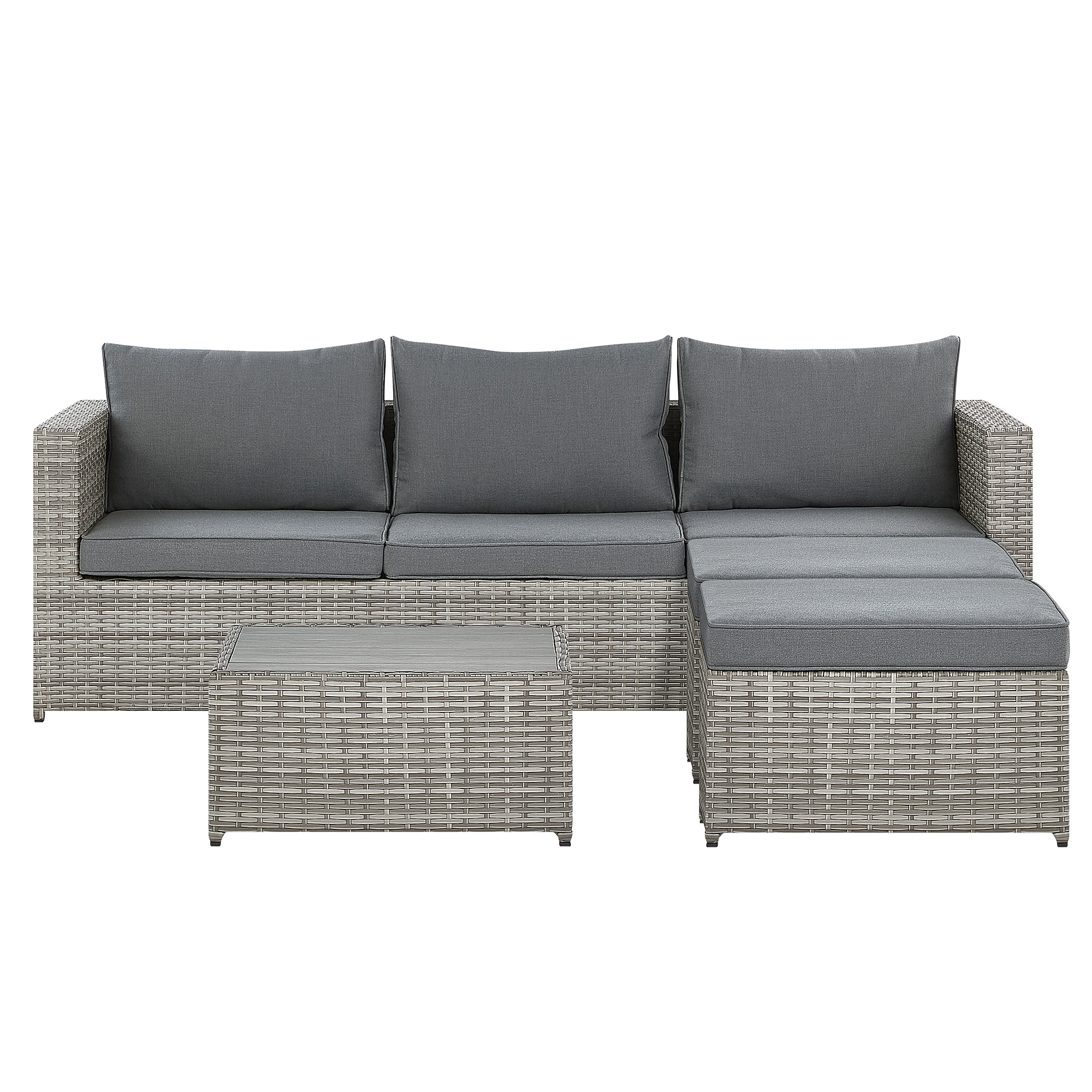 LOUNGE SET 5-Sitzer grau rechtsseitig modular Sabbia - Grau, Kunststoff - Beliani