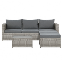 LOUNGE SET 5-Sitzer grau rechtsseitig modular Sabbia - Grau, Kunststoff - Beliani