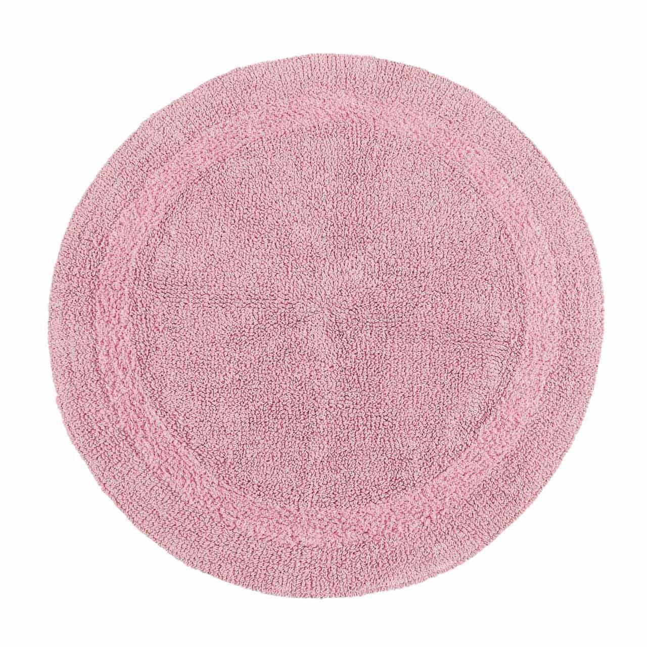 BADEMATTE 80 cm rund, 100% Baumwolle, wendbar - Rosa, Textil (80/80cm) - Homescapes