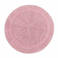 BADEMATTE 80 cm rund, 100% Baumwolle, wendbar - Rosa, Textil (80/80cm) - Homescapes