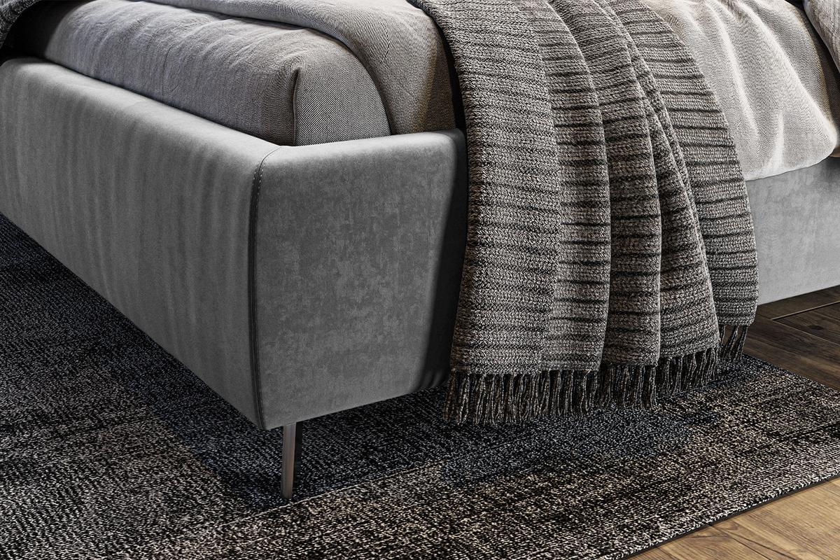 POLSTERBETT ANNY Silber Velvet - Silberfarben, Textil (200/200cm) - KAWOLA