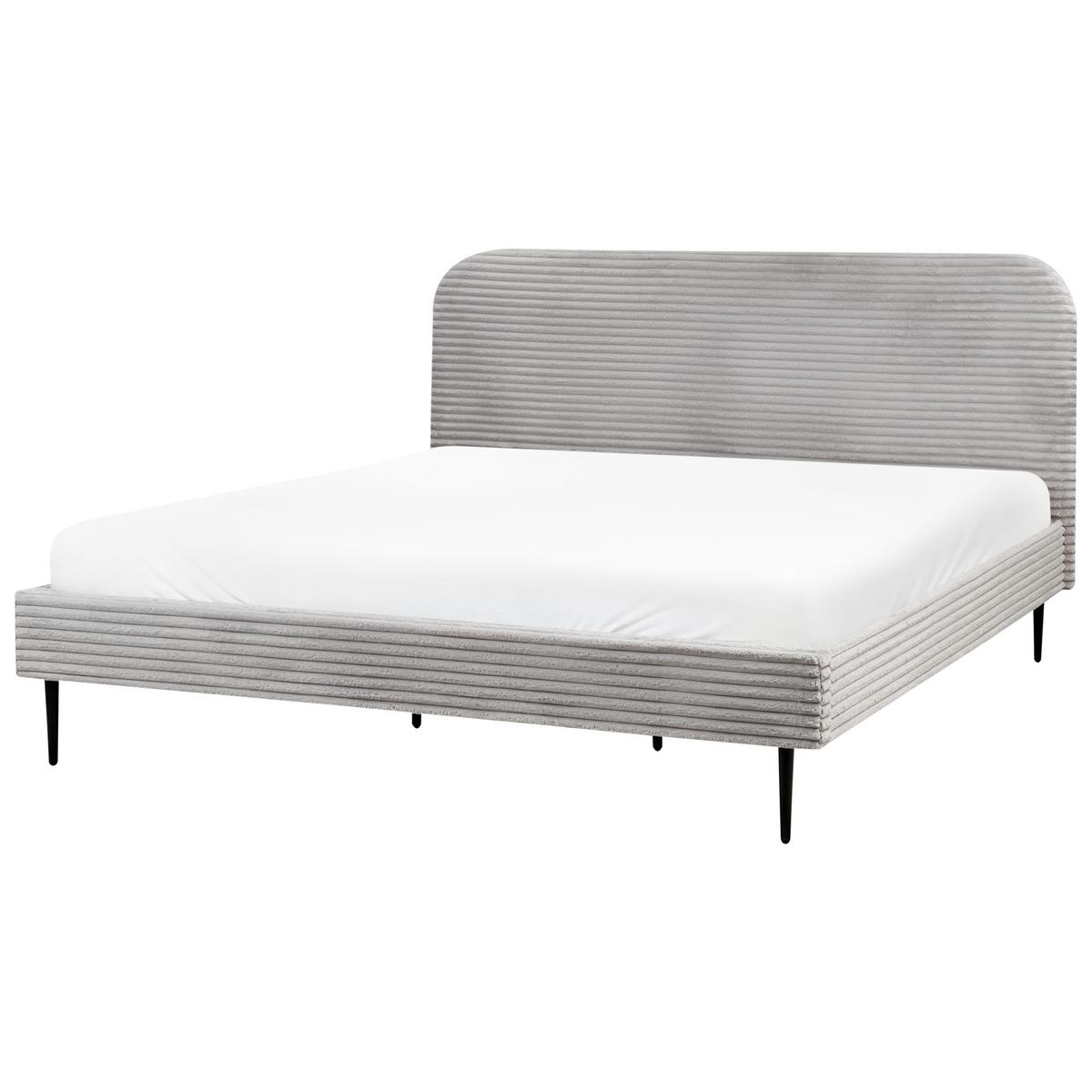 POLSTERBETT mit Lattenrost 180x200 cm Grau Flayat - Hellgrau, Textil (180/200cm) - Beliani