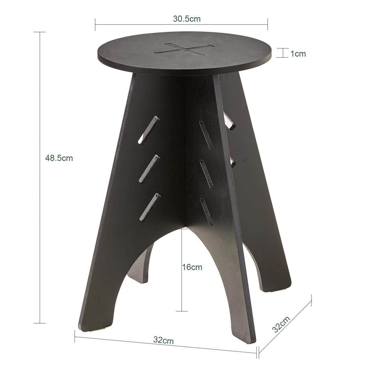 BEISTELLTISCH mit Zapfenverbindungen Schwarz - Schwarz, Holz (33/33/49cm) - SoBuy