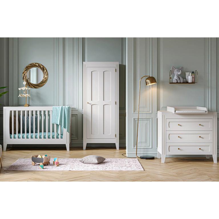 BABYZIMMER 3-teilig Milenne Weiß - Weiß, Holzwerkstoff (144/80/75cm) - Petits-meubles