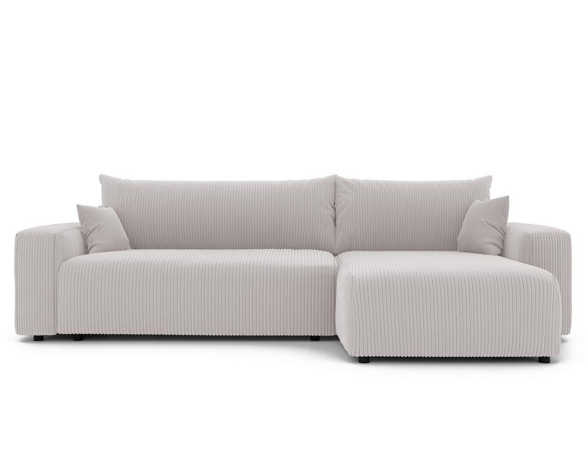 ECKSOFA mit Schlaffunktion und Bettkasten, Beige - Beige, Holzwerkstoff/Textil (145/278cm) - Idohome