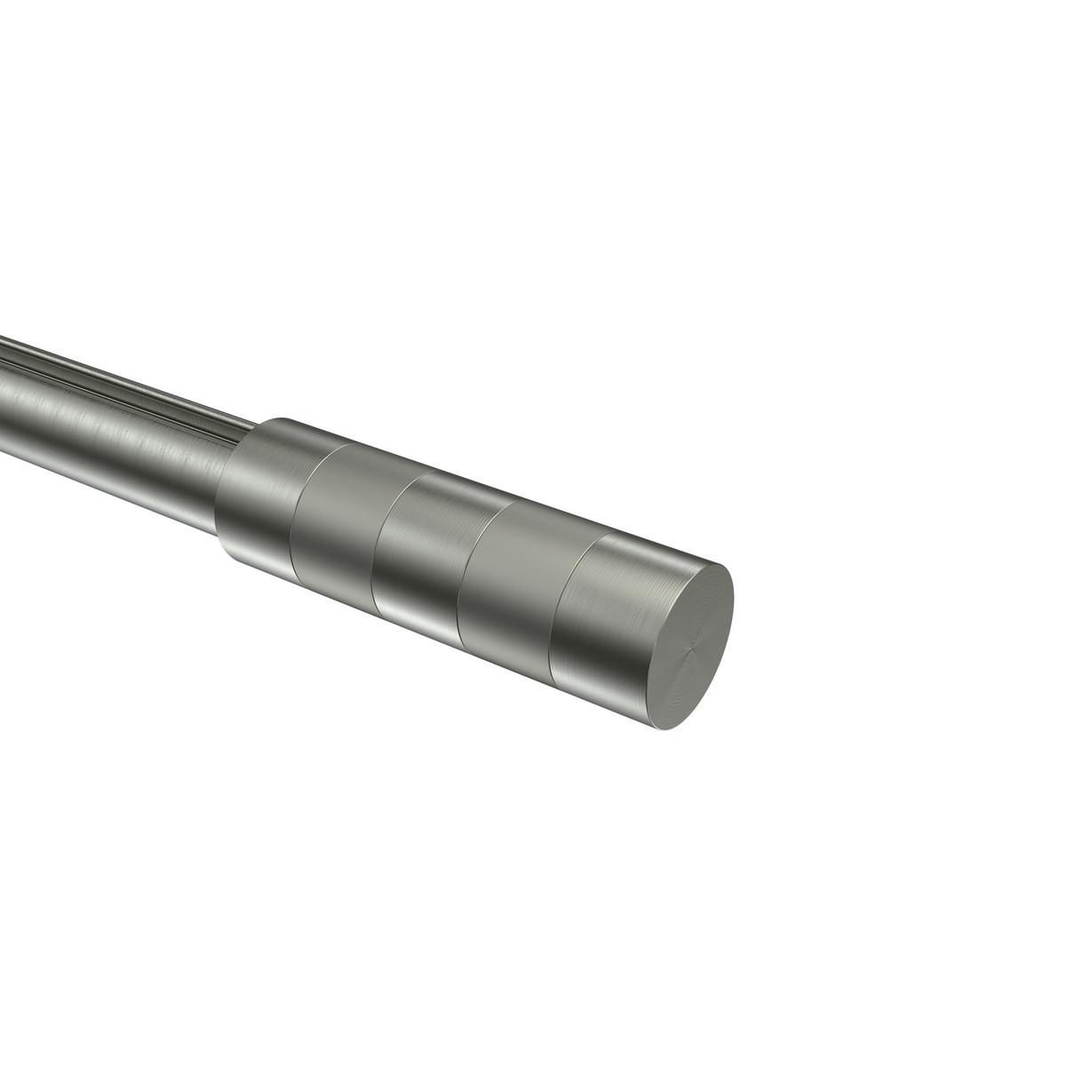 ENDSTÜCKE FÜR GARDINENSTANGEN 20 mm Ø, Mavell Edelstahl-Optik/Satin-Silber, Packung 2 Stück - Edelstahlfarben/Silberfarben, Metall (8.2/2.6/2.6cm) - INTERDECO