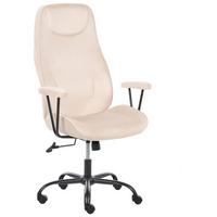 BÜROSTUHL Samtstoff Hellbeige Titan - Beige, Textil (72/118/65cm) - Beliani