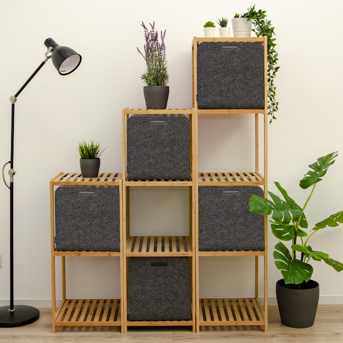 AUFBEWAHRUNGBOX 4er Set 33/38, grau - Grau, Kunststoff (33/33/38cm) - Dunedesign