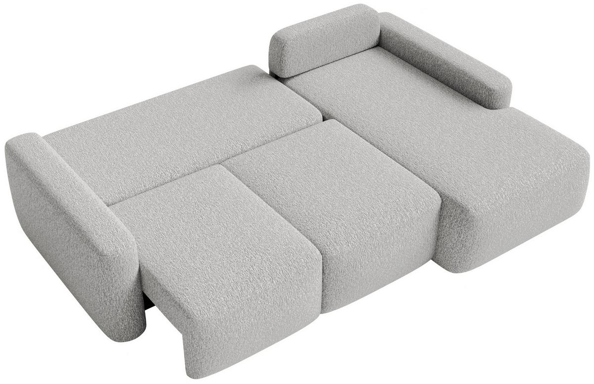 ECKSOFA Carnos Mini Hellgrau Chenille - Hellgrau/Schwarz, Kunststoff/Textil (164/238cm) - Selsey