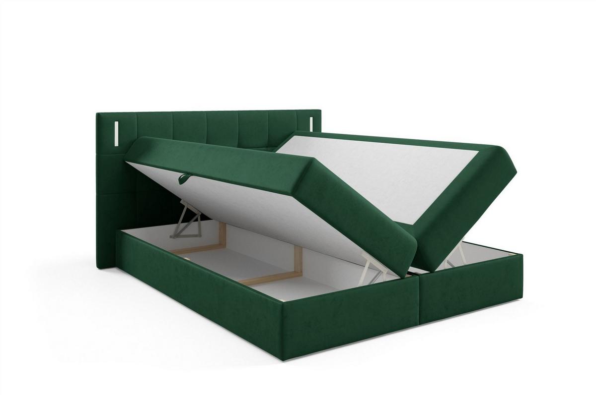 BOXBETT Martim Premium - Grün, Holzwerkstoff/Textil (160/200cm) - Fun Möbel