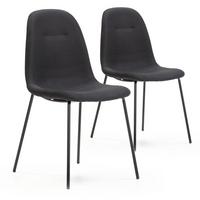 STUHL 2er-Set Brenda Schwarz - Schwarz, Textil/Metall (54/85/44cm) - VS Venta-stock