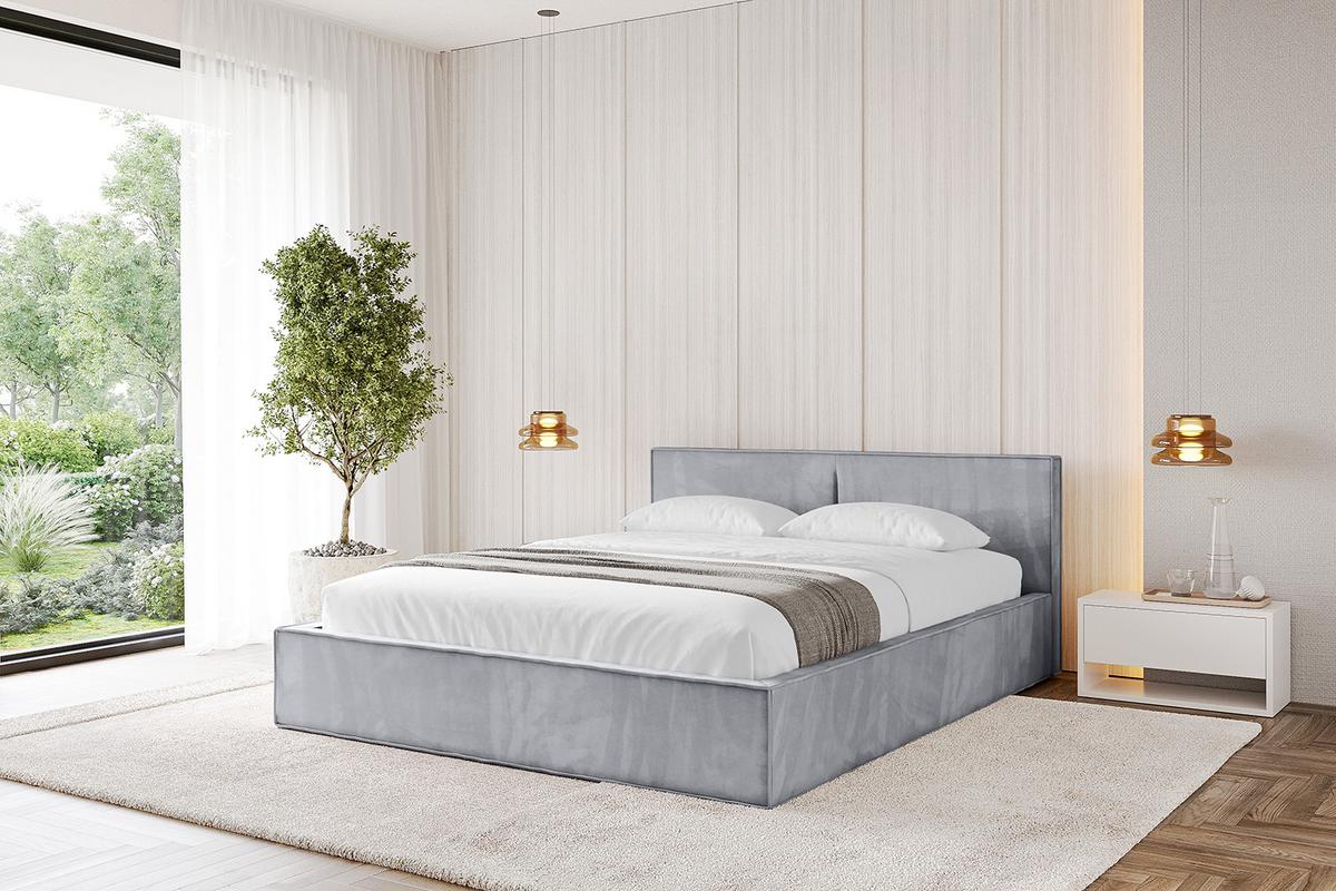POLSTERBETT mit Bettkasten und Lattenrost, Boxbett ohne Matratze - TIVON-V1 180x200 Hellgrau - Hellgrau, Holzwerkstoff/Textil (180/200cm) - ALTDECOR