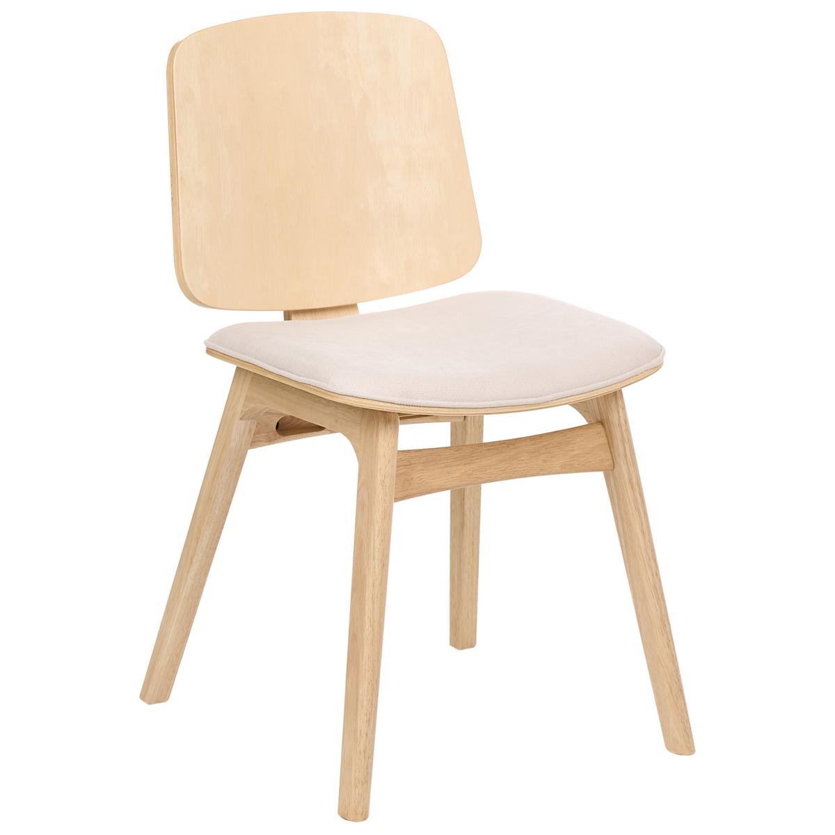 ESSZIMMERSTUHL 2er-Set Holz Hellbraun/Hellbeige Charleston - Beige, Textil (45/78/51cm) - Beliani