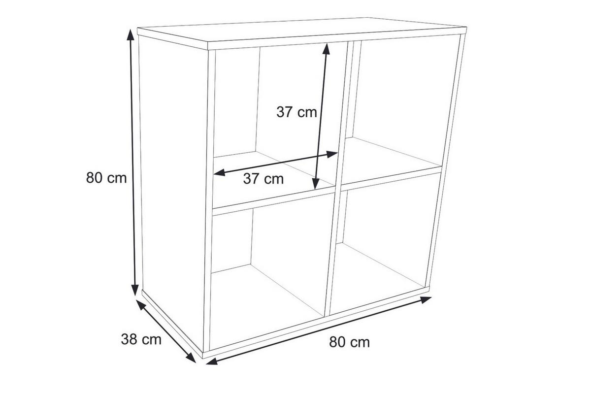 BÜCHERREGAL Loni - Weiß, Holzwerkstoff (80/80/38cm) - RAUMHIRSCH FURNITURE