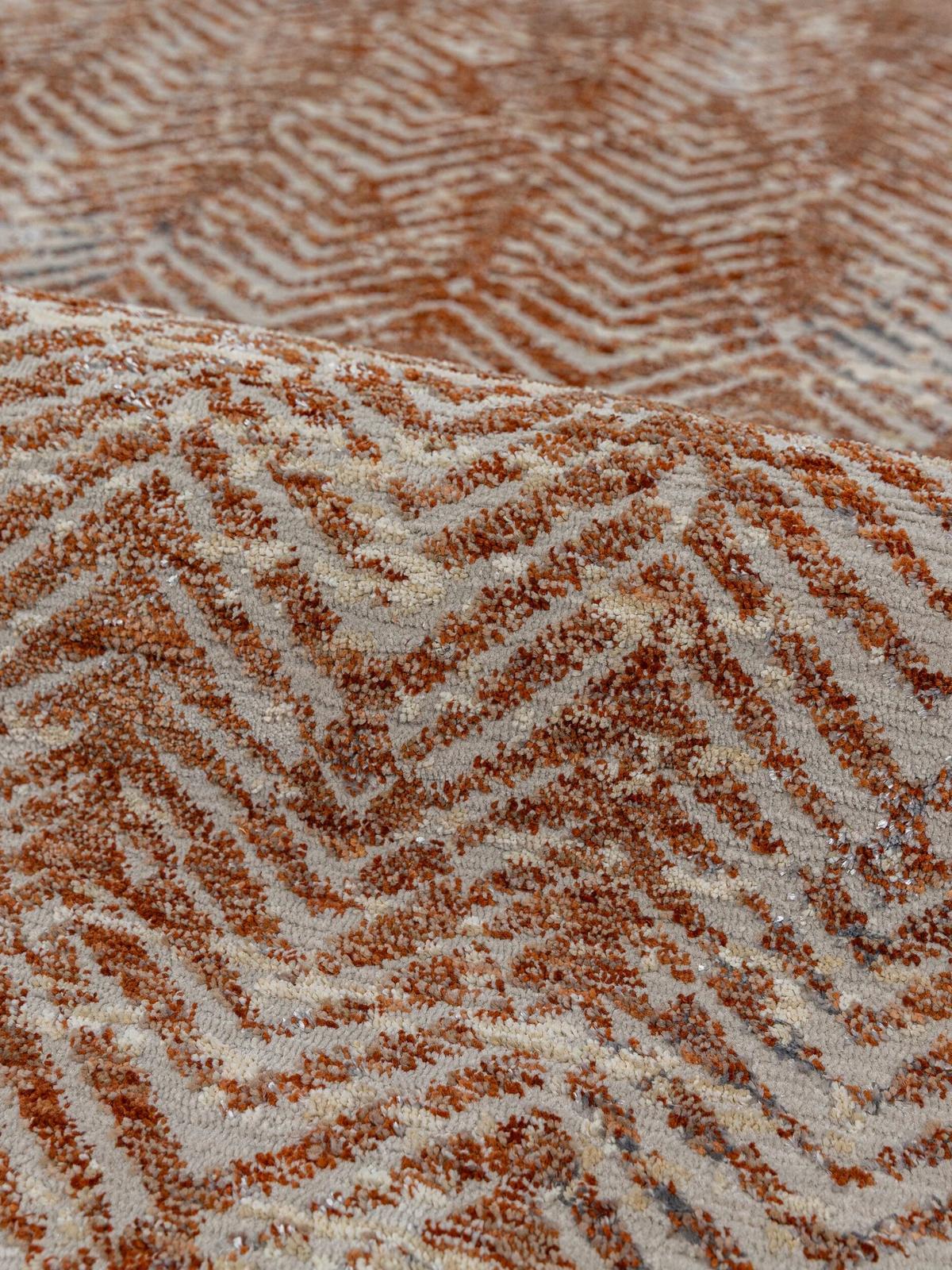 KURZFLORTEPPICH CROAL, Chevron, Natur-Terrakotta, 120 x 160 cm - Beige, Textil (120/160cm) - KADIMA DESIGN