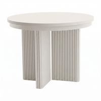 ESSTISCH Prestige runder Design-Tisch, ausziehbar Ø 100–180 cm, Kaschmir+Kaschmir - Kaschmir, Metall (100/100/77cm) - Beautysofa